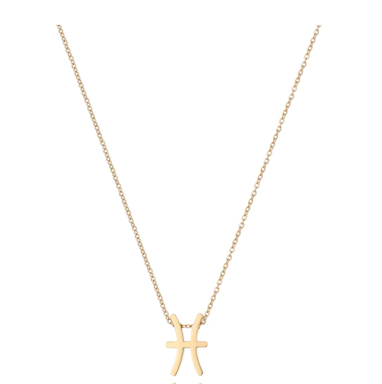 A dainty twist chain with a zodiac inspired pendant in the style of Pisces