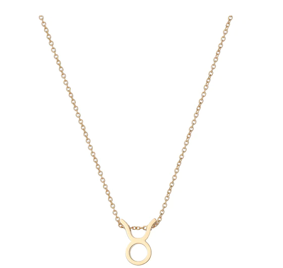 A dainty twist chain with a zodiac inspired pendant in the style of Taurus.